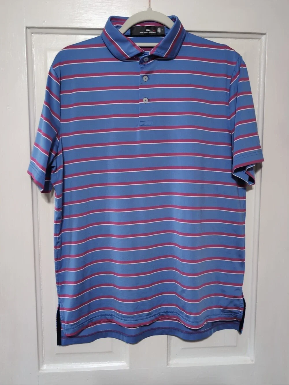 RLX Ralph Lauren Golf Polo Shirt Striped Luxury Preppy Mens M(1559)E